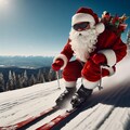 サンタがスキーでやって来る 8枚目