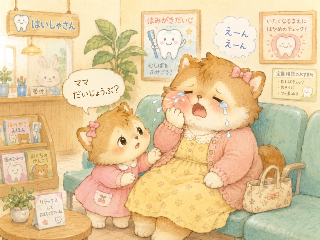 けものママ歯医者さんにいく