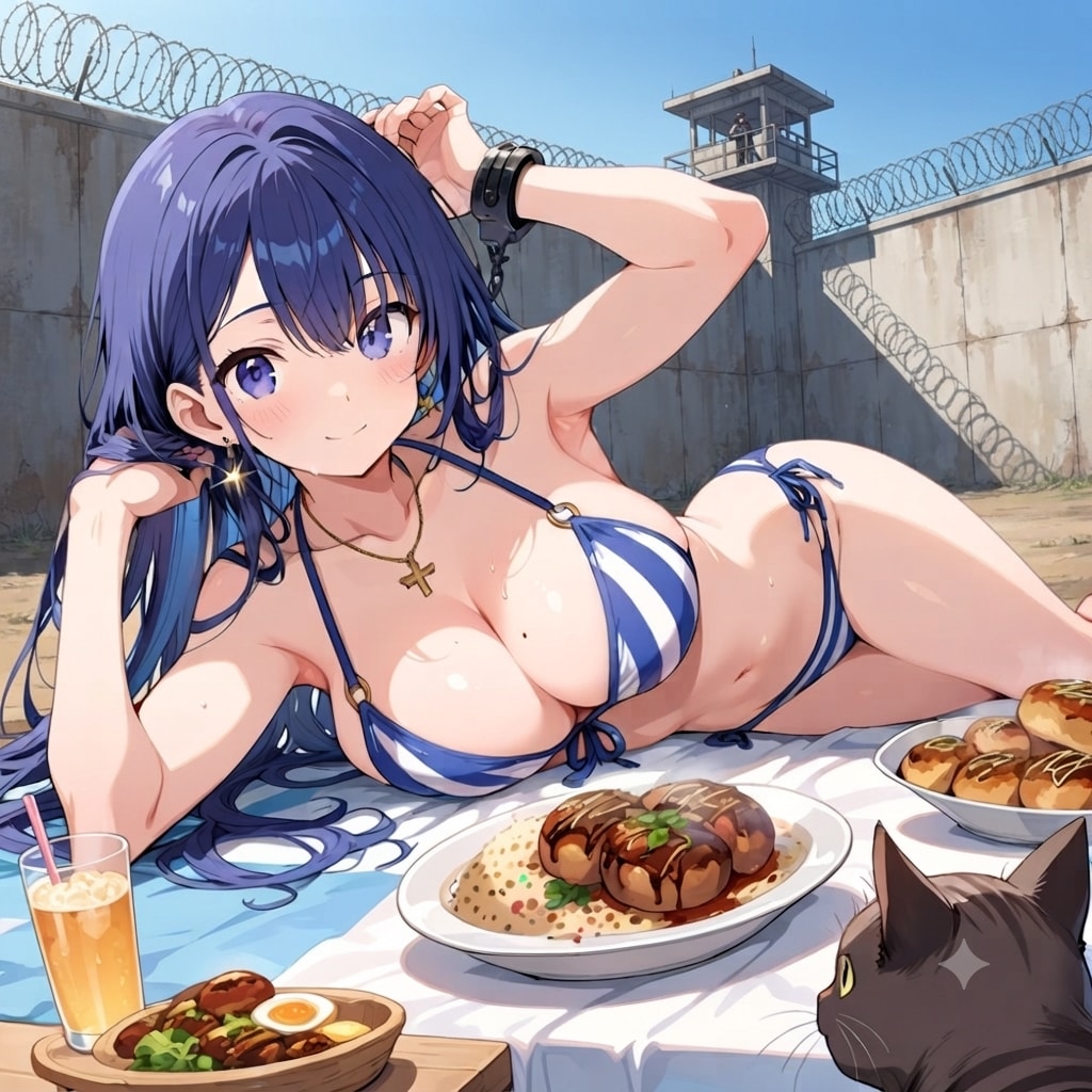 あい、刑務所の庭で勝手にくつろぐ。