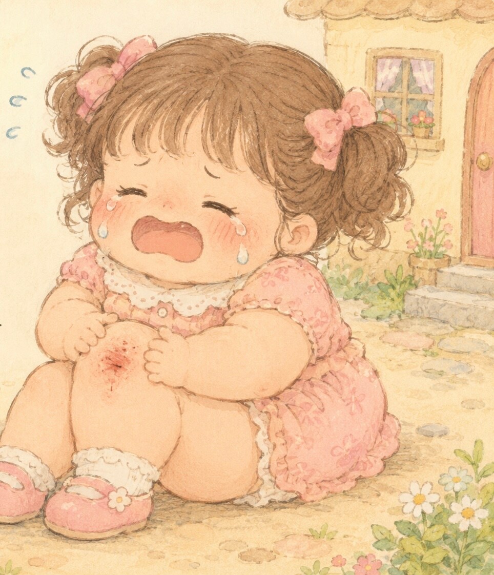ころんじゃった…