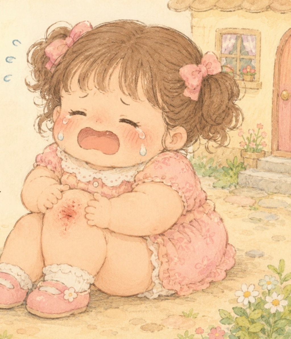 ころんじゃった…