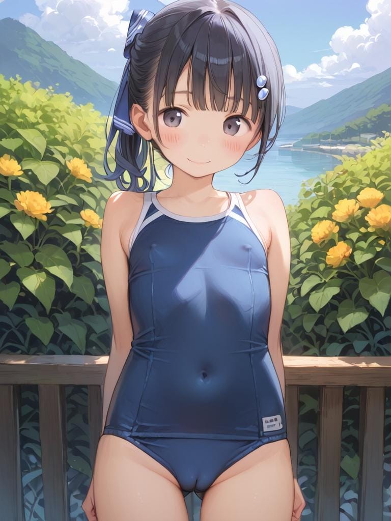 ポニテ〇リJ〇ちゃんのスク水姿
