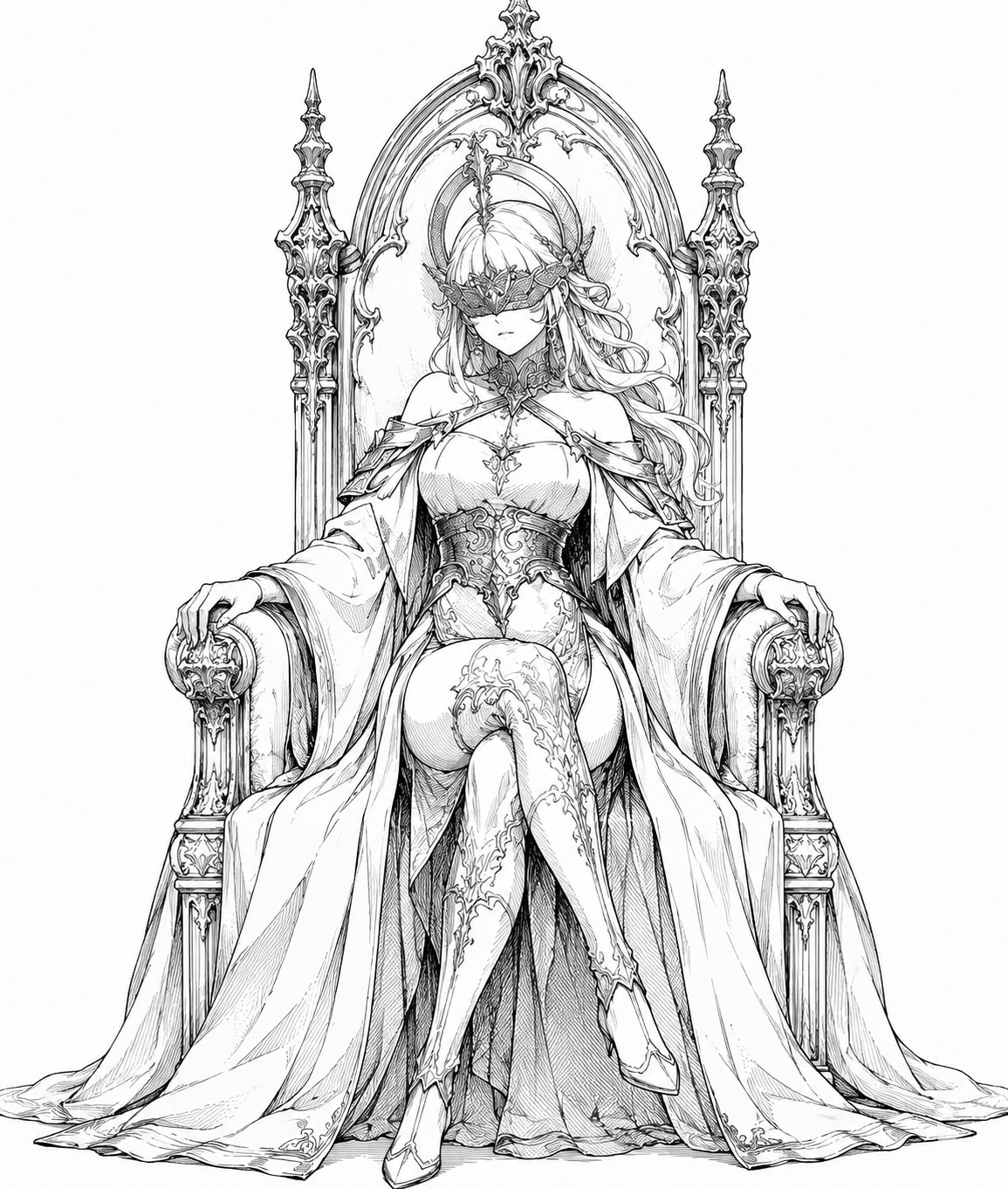 玉座に座らされる聖女
