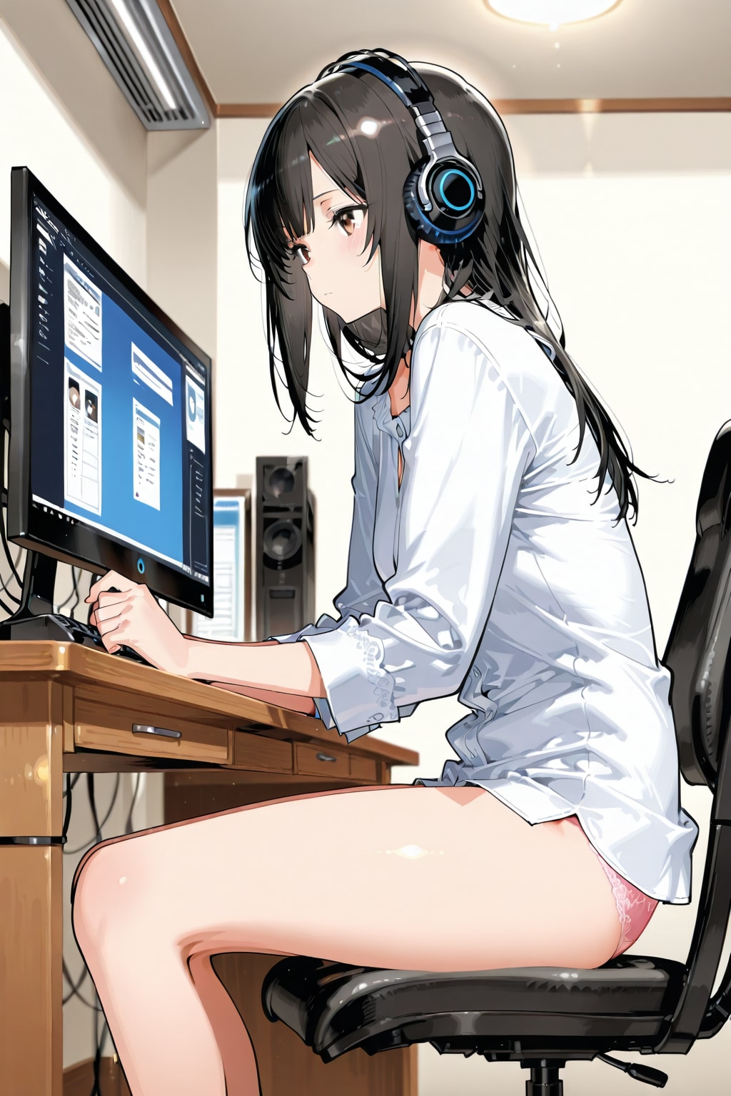 スカート穿いてません