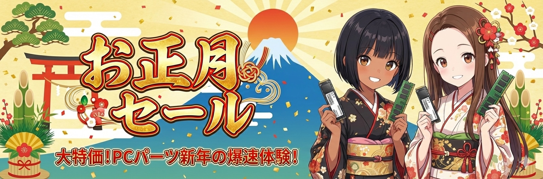 お正月セール広告 | の人気AIイラスト・グラビア