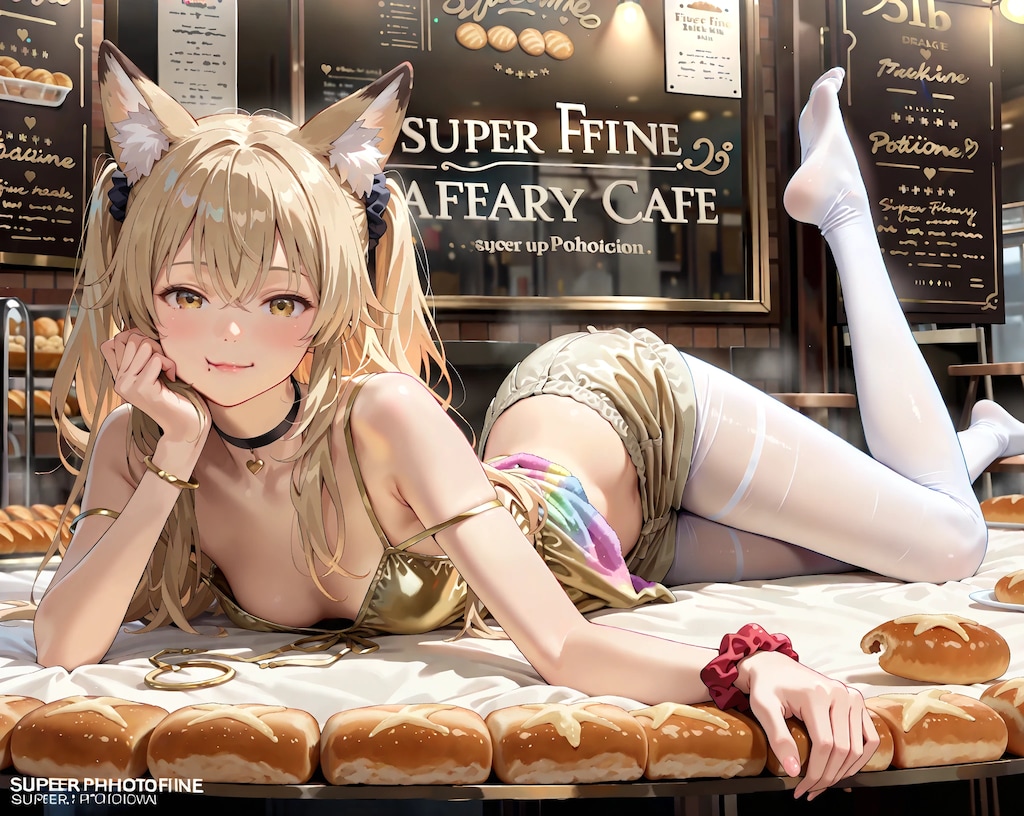 ベーカリーカフェの販促ポスター　＜ミラちゃんバージョン＞