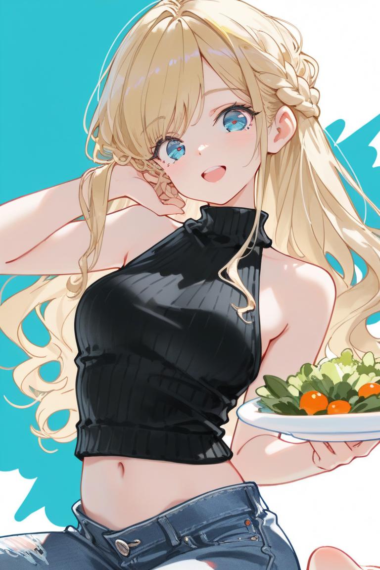サラダとホルターネック