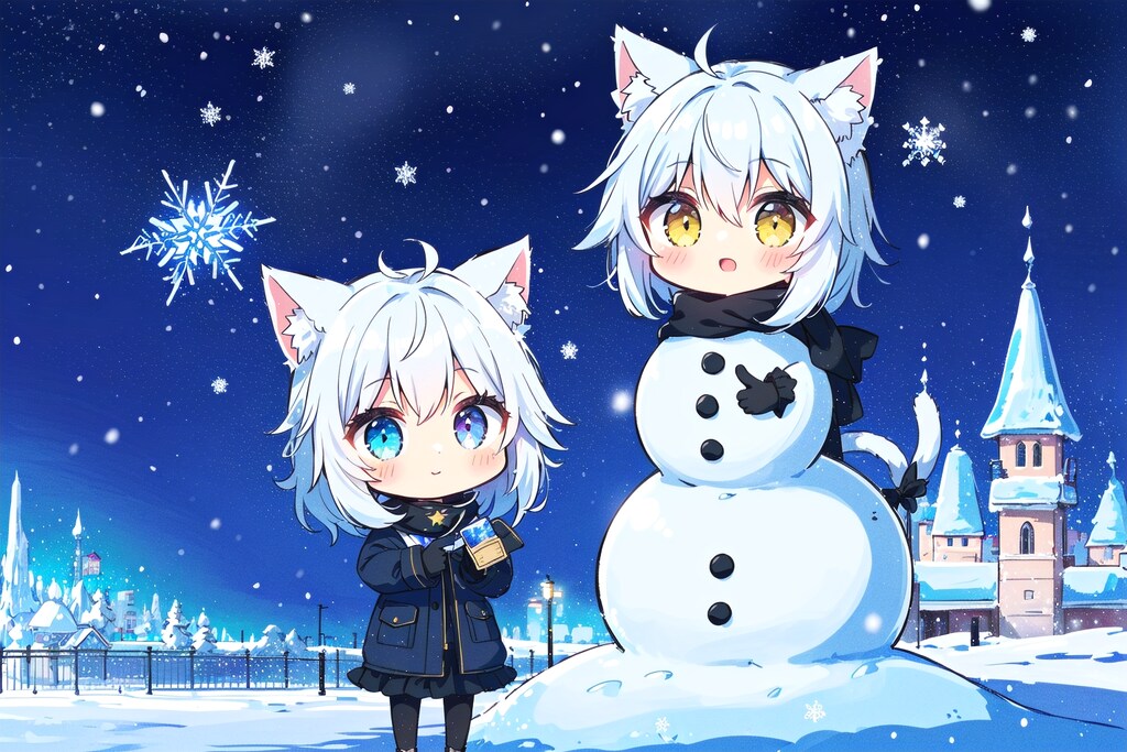 #48 雪の街 背景コレクション50チャレンジ