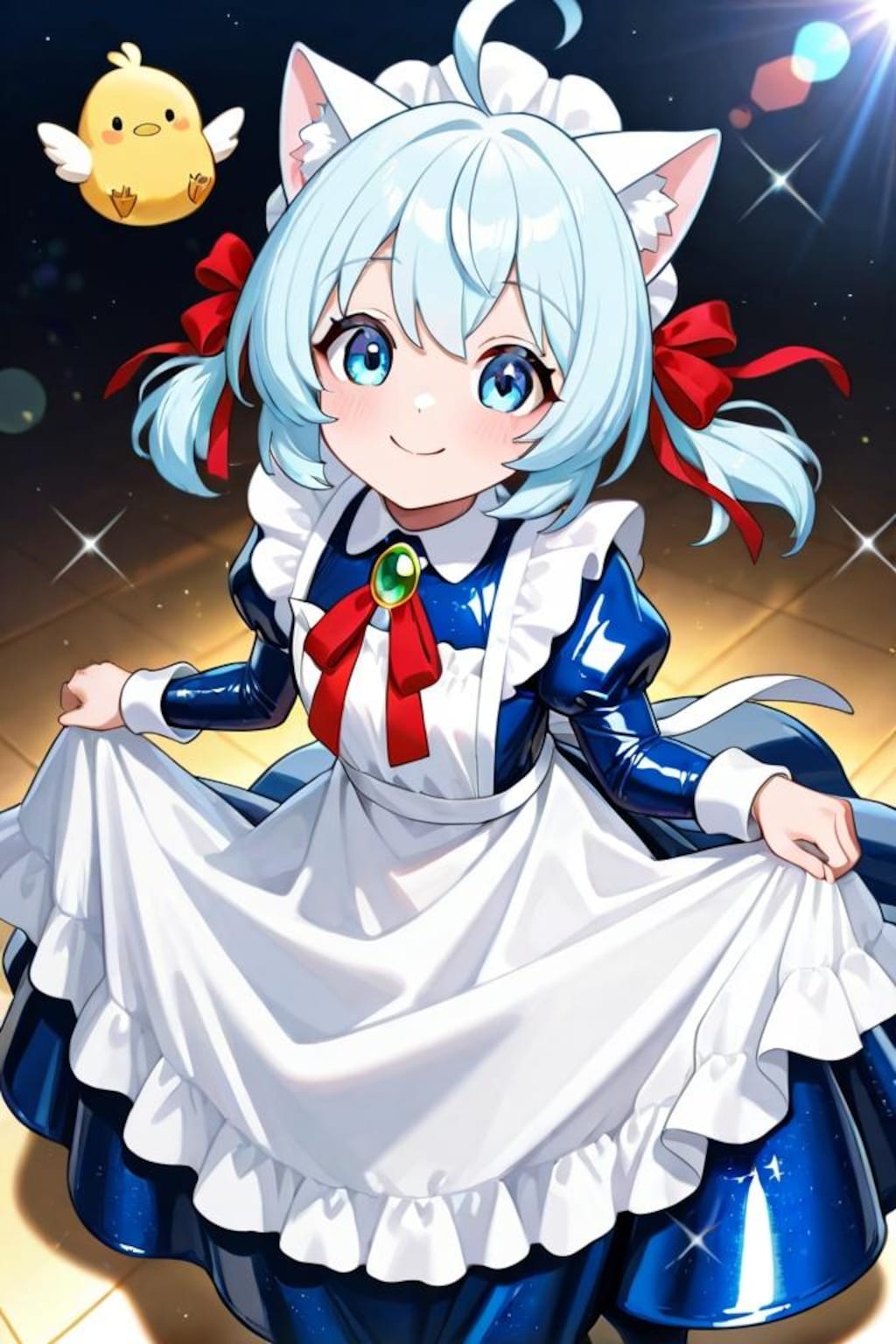 猫耳ちゃんとひよこ