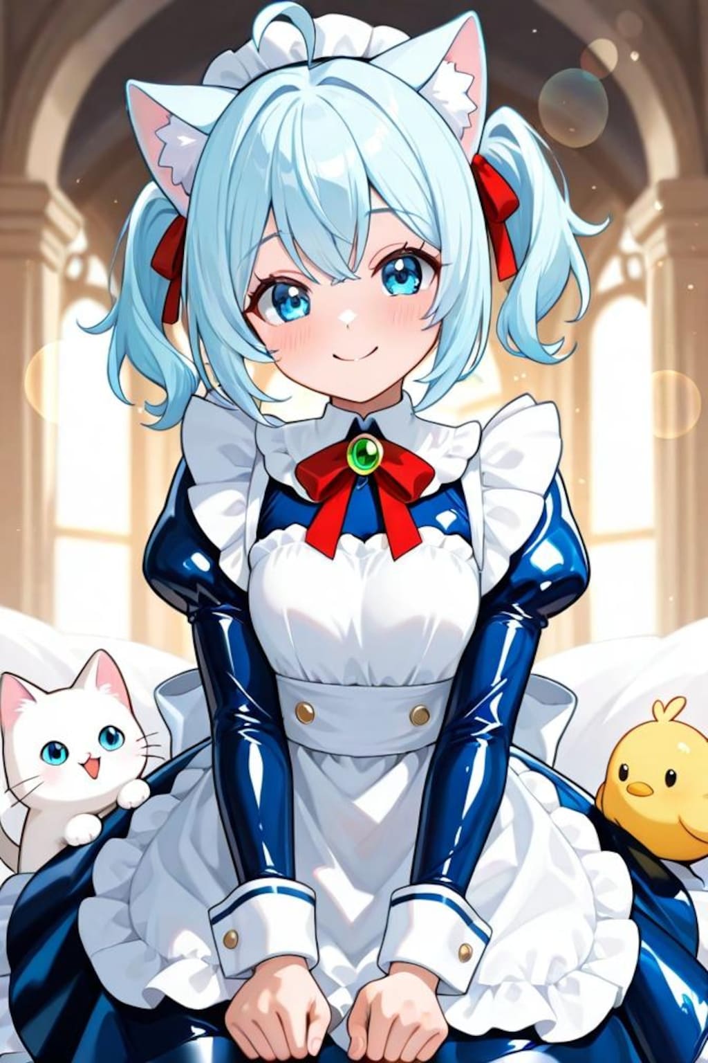 猫耳ちゃんとひよこ