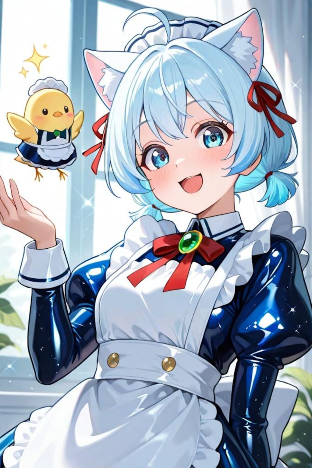 猫耳ちゃんとひよこ