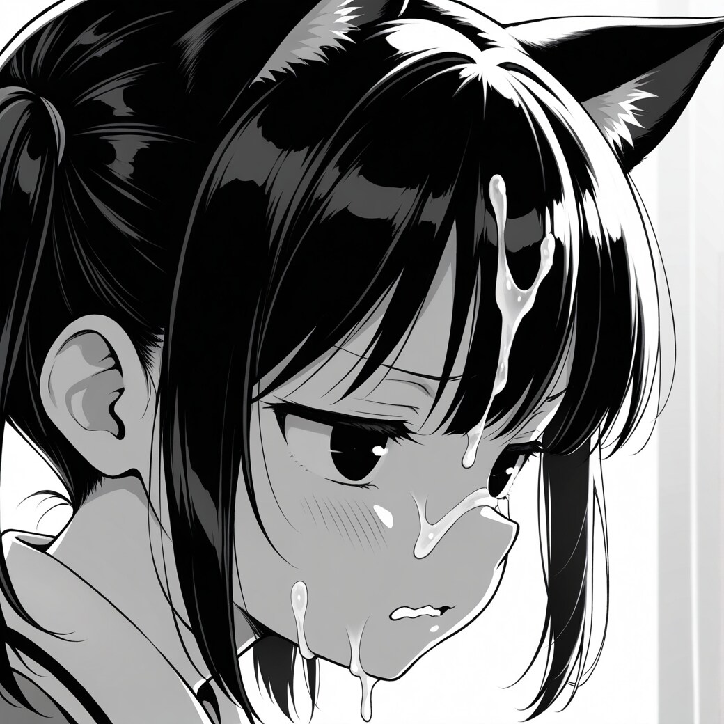 ぐぬぬな猫子に顔射