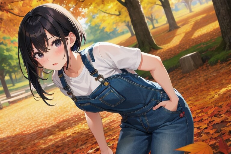 秋の公園にて