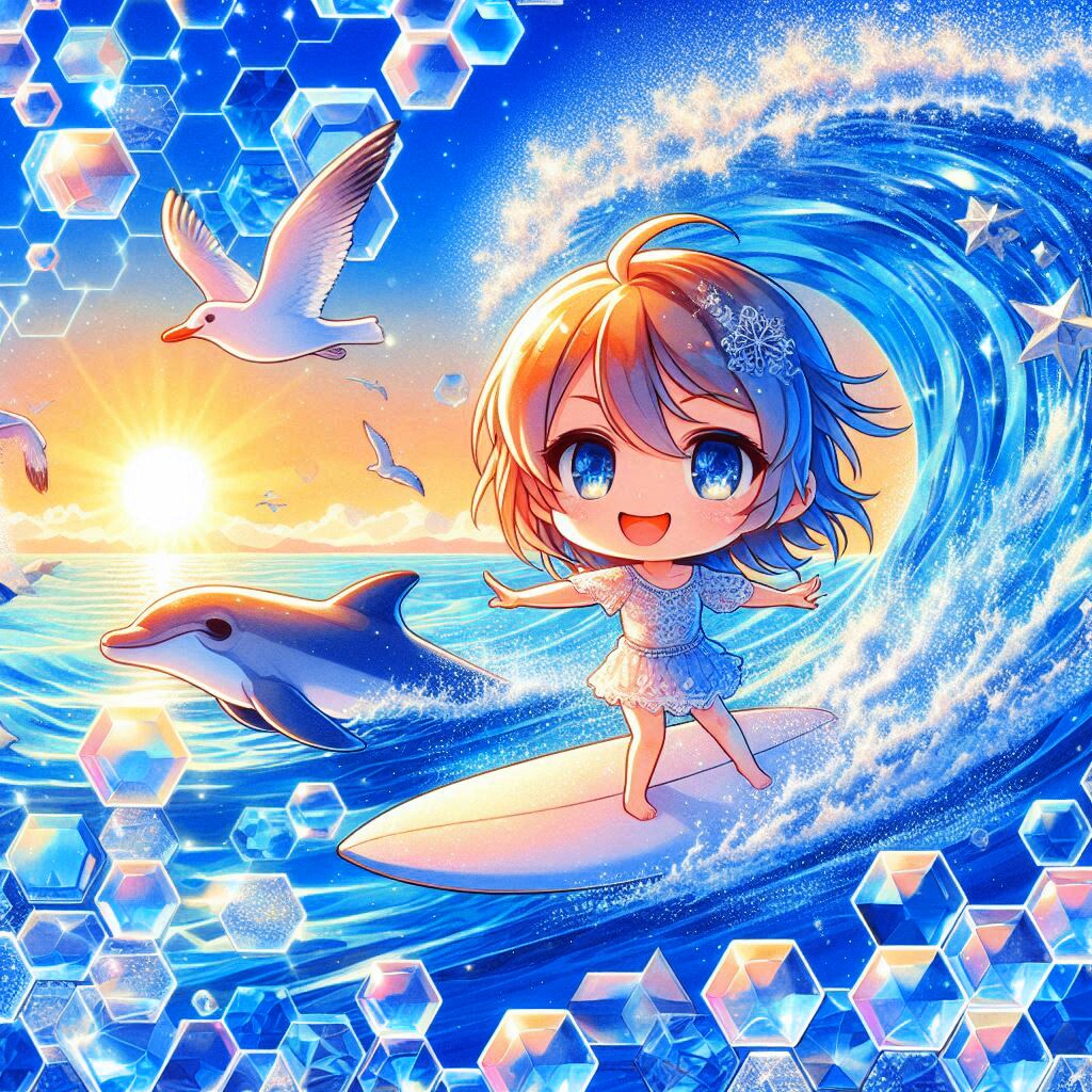 ヘキサゴン・サーフィン少女