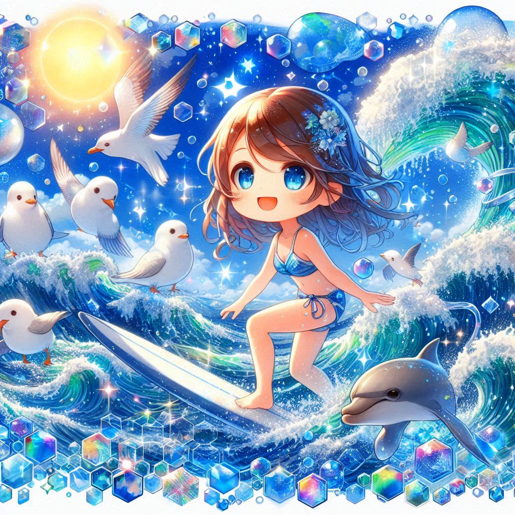 ヘキサゴン・サーフィン少女