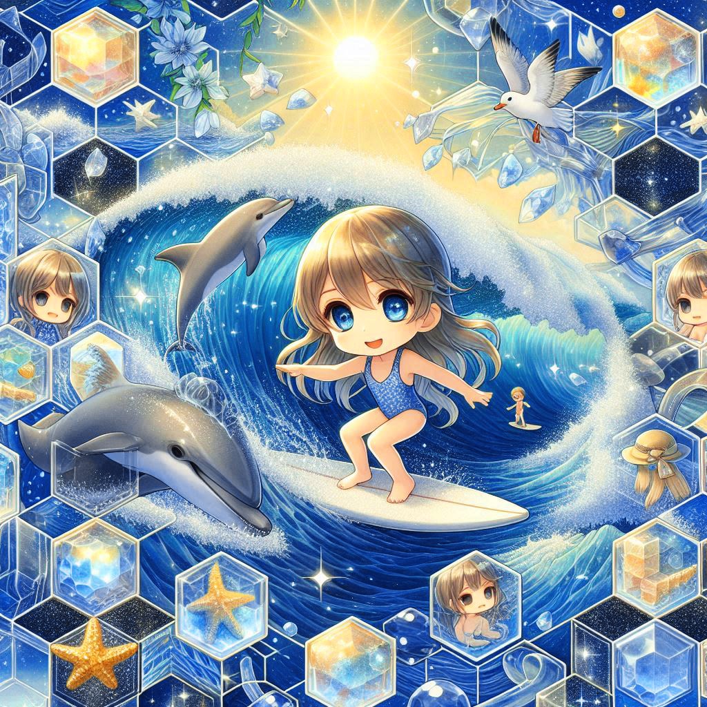 ヘキサゴン・サーフィン少女