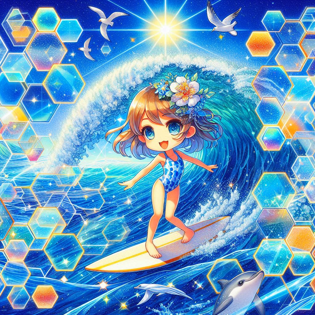 ヘキサゴン・サーフィン少女