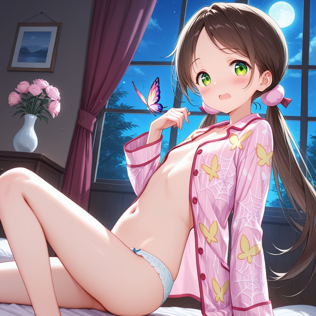 蝶×蜘蛛の巣パジャマ