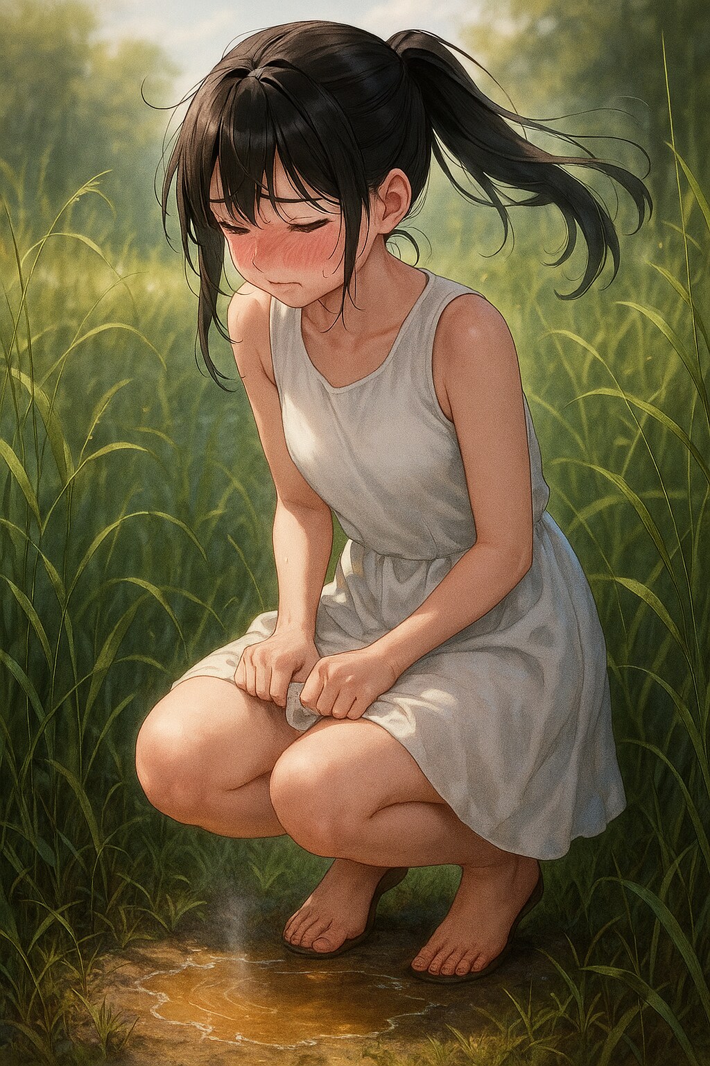 草むらで