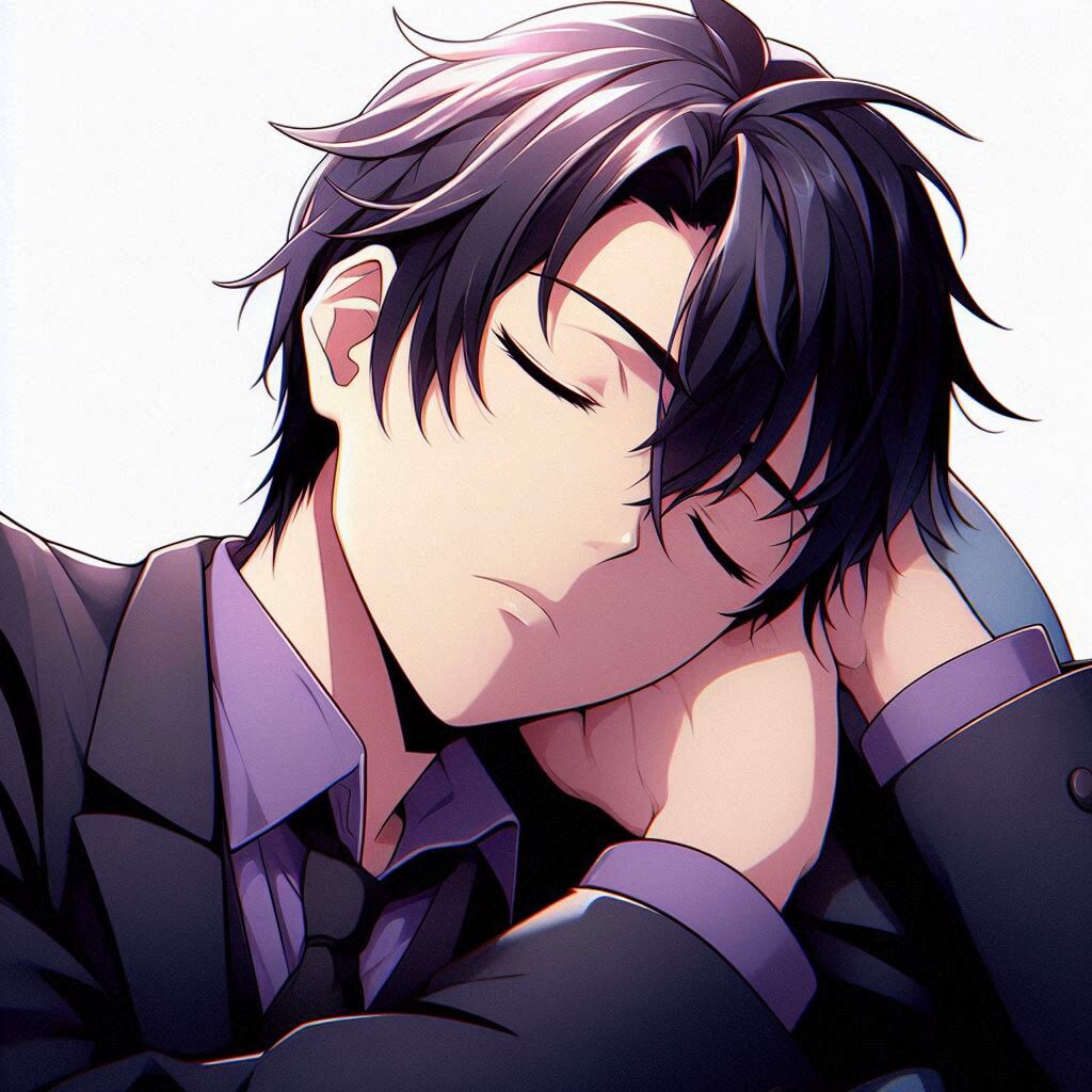 ぐっすり眠る、黒髪短髪男性…その3(2枚)