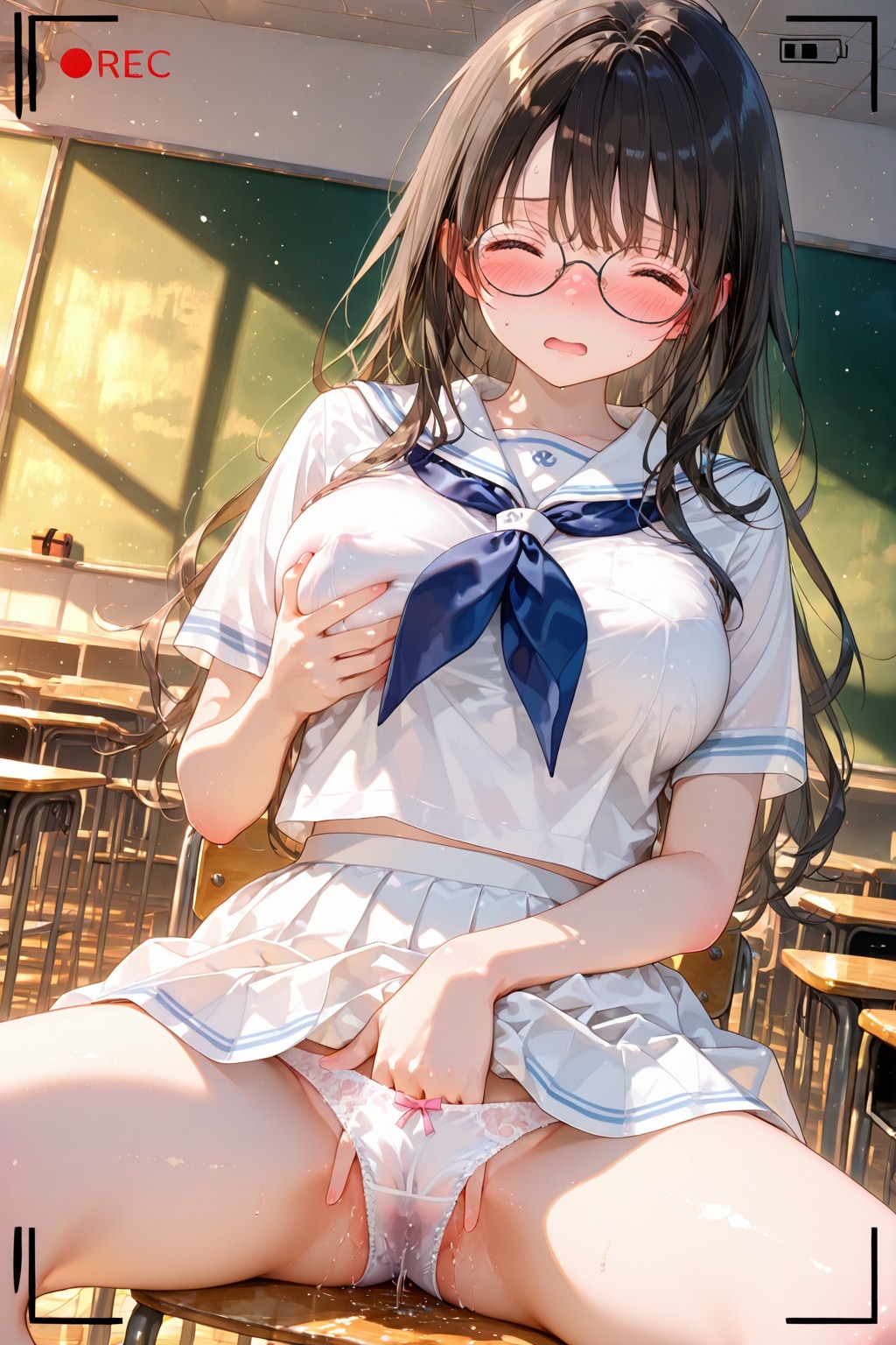 僕の真面目で従順な幼馴染みに放課後の教室でオナニー見せてって言ったら恥じらいながら潮吹きまくってた