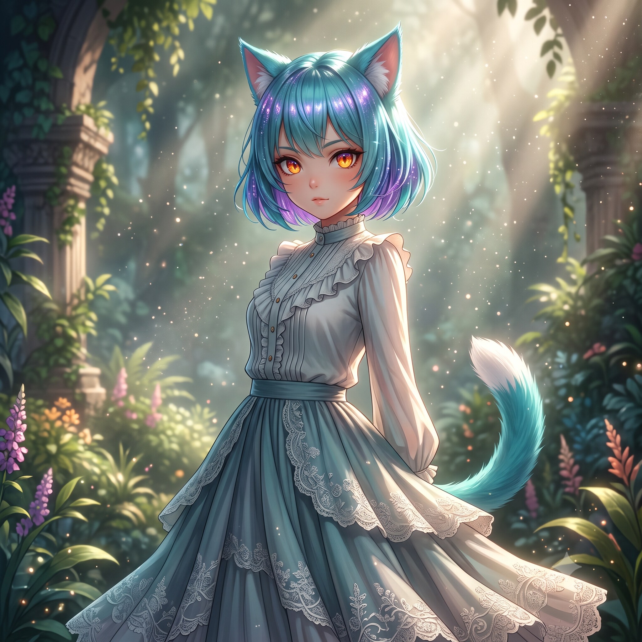ロングスカートのミケちゃん