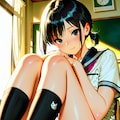 教室の少女 4枚目