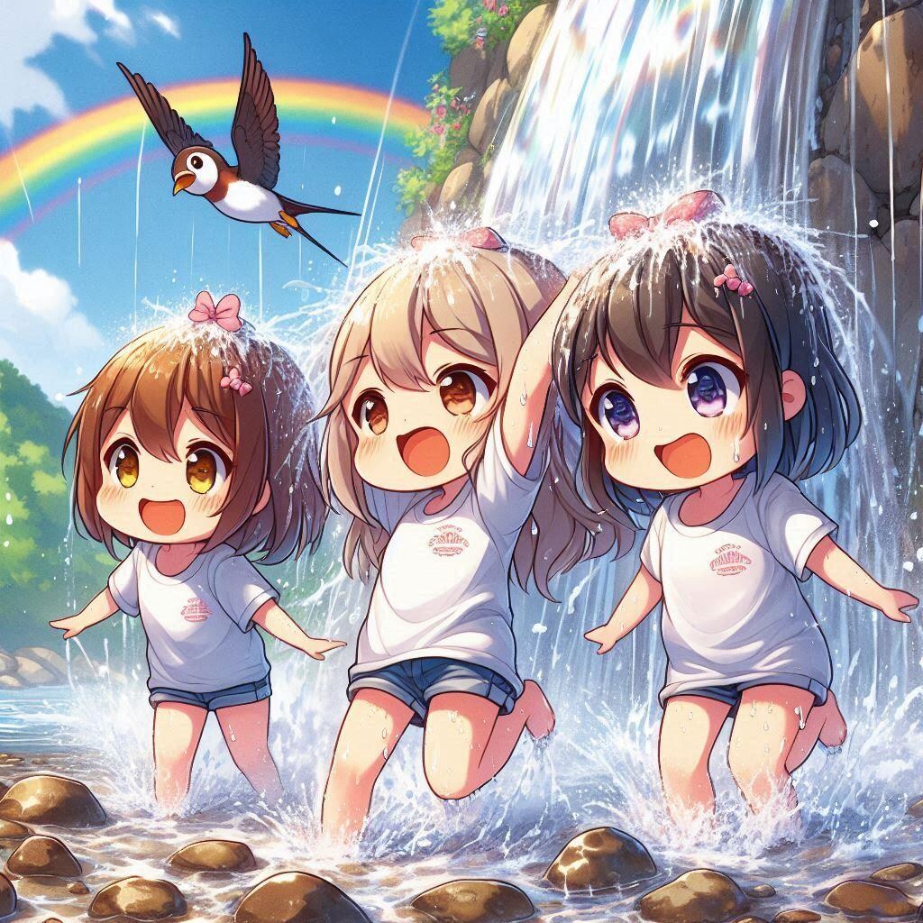 滝とイワツバメ