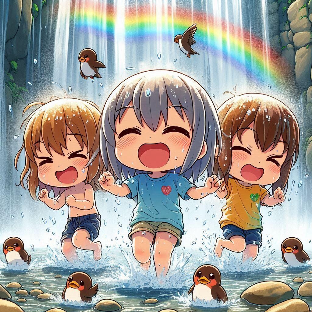 滝とイワツバメ