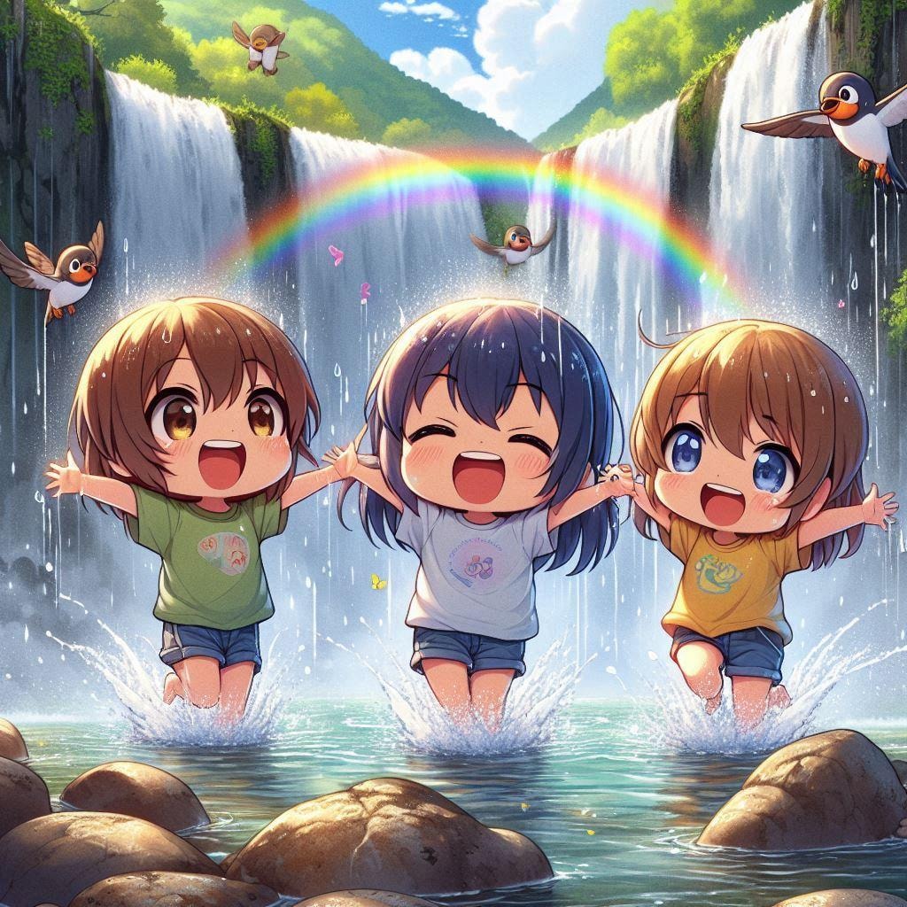 滝とイワツバメ