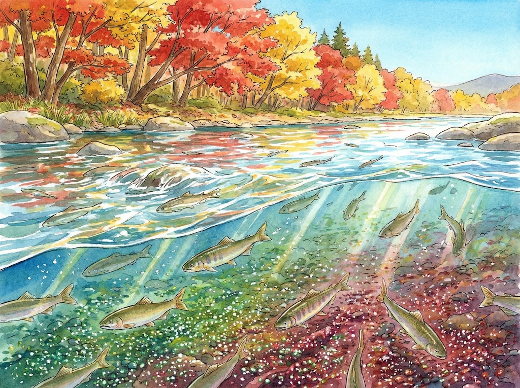 水面よりも輝く川底