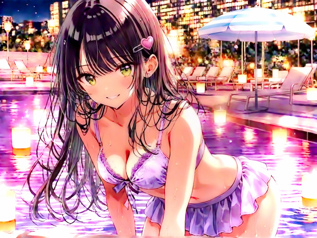 ナイトプールにて