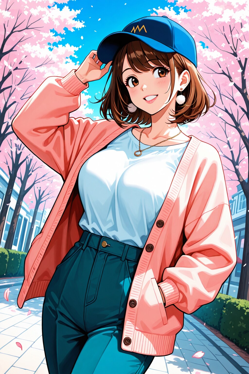 春色コーデの女の子