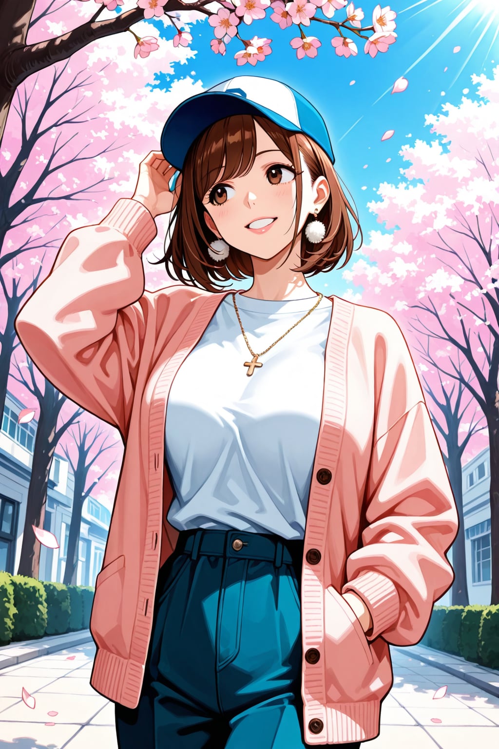 春色コーデの女の子