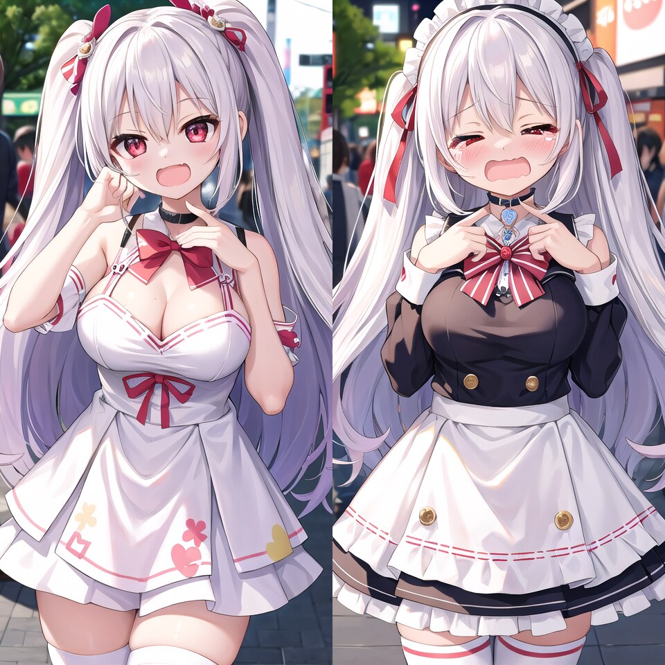 高笑い＆号泣な銀髪ちゃん(配布LoRA紹介)