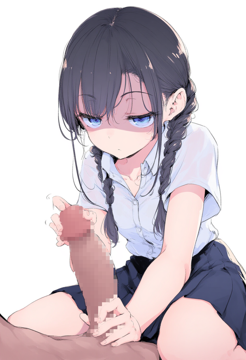 嫌そうに手コキ
