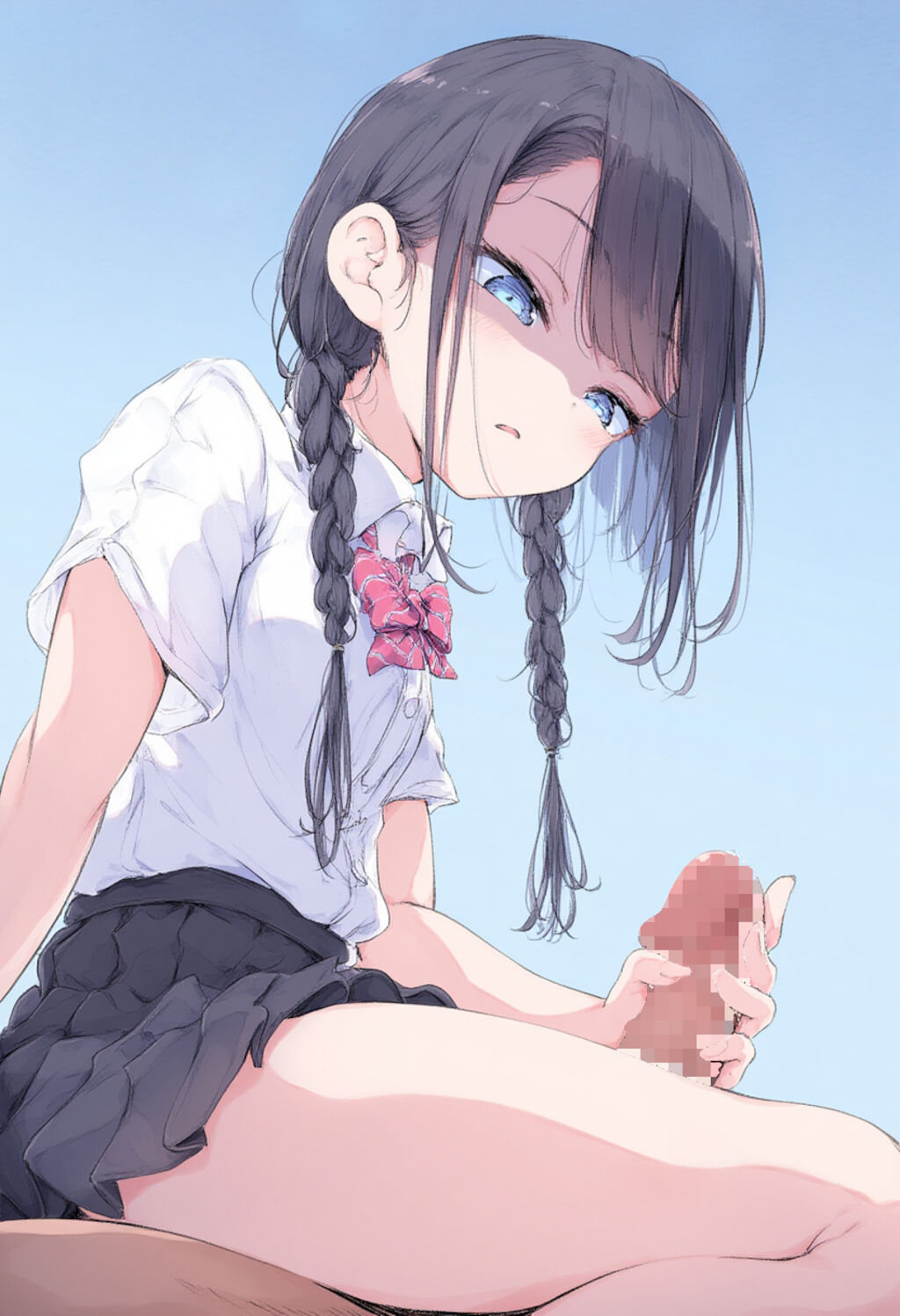 嫌そうに手コキ