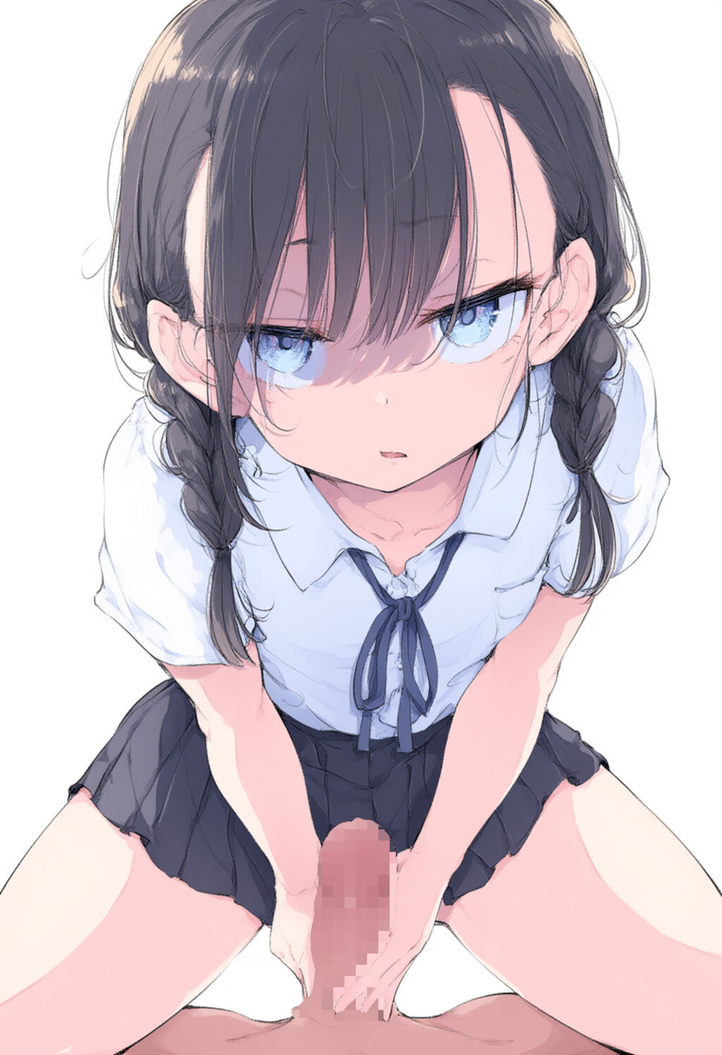 嫌そうに手コキ