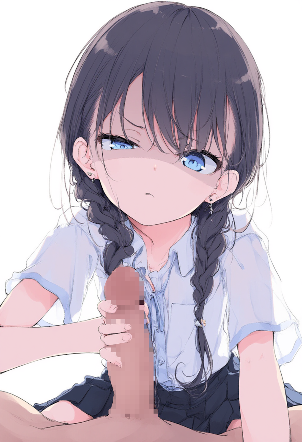 嫌そうに手コキ