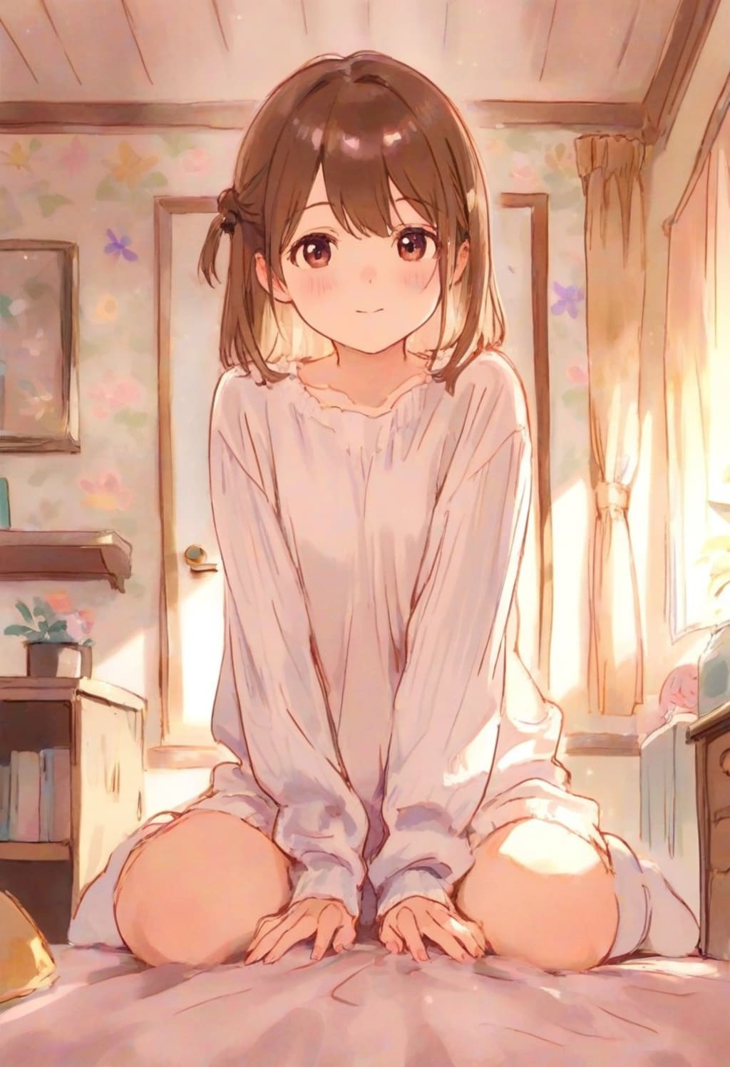 少女の部屋(水彩タッチ)(221)