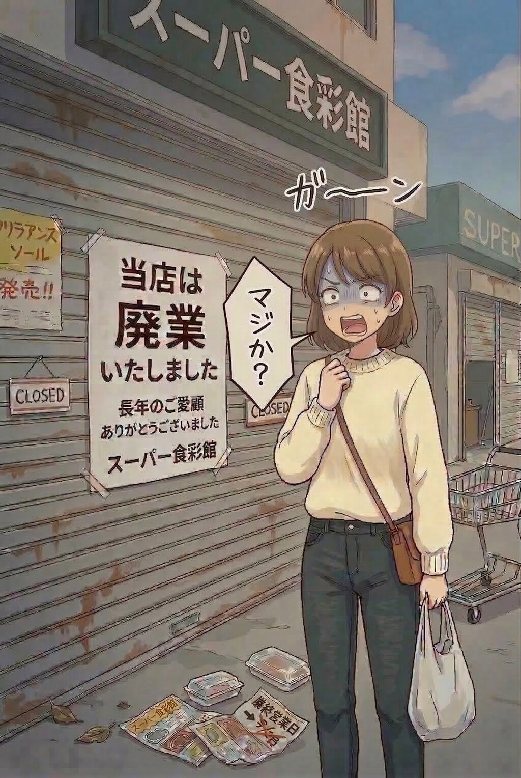 近所のマーケットが廃業してしまったのです