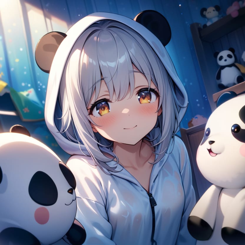 着ぐるみパジャマの銀髪ちゃん