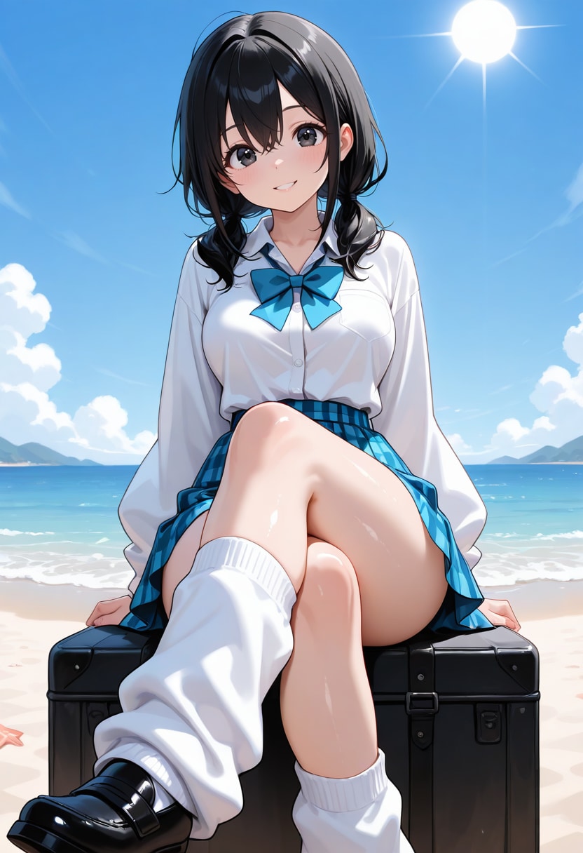 浜辺のレッグウォーマー