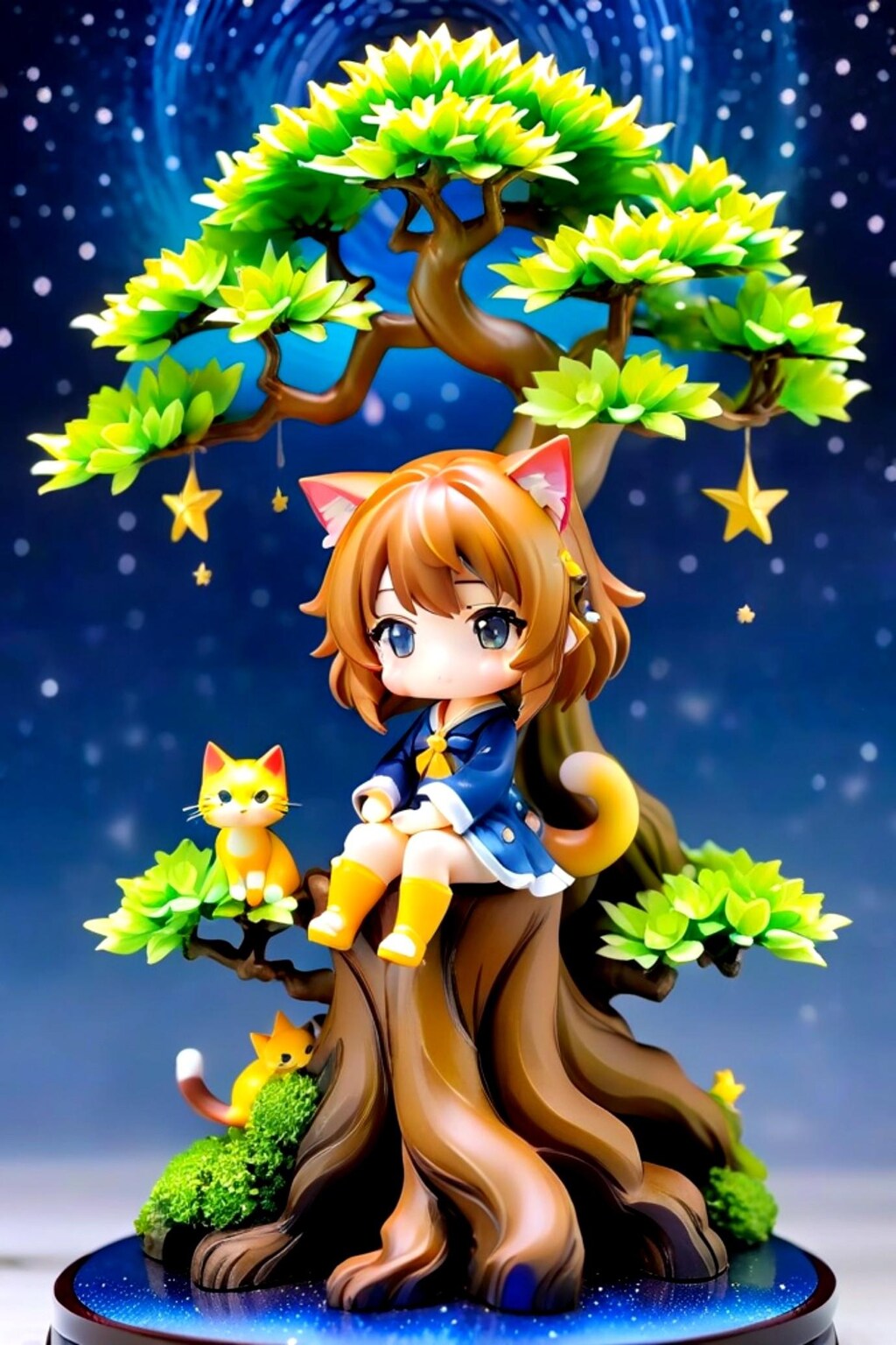 盆栽と猫耳ちゃん