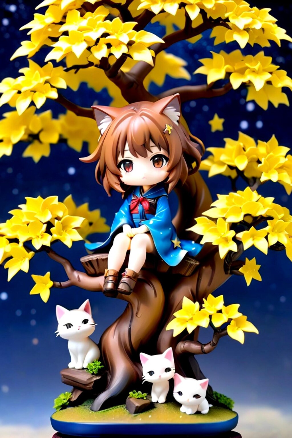 盆栽と猫耳ちゃん