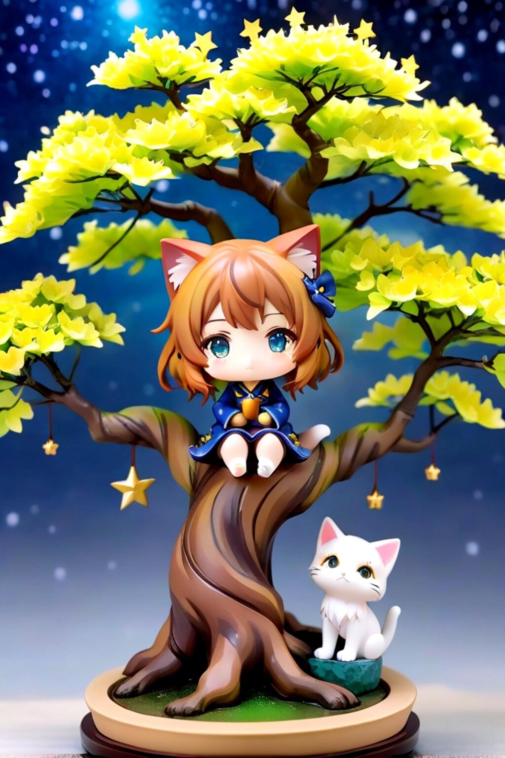 盆栽と猫耳ちゃん