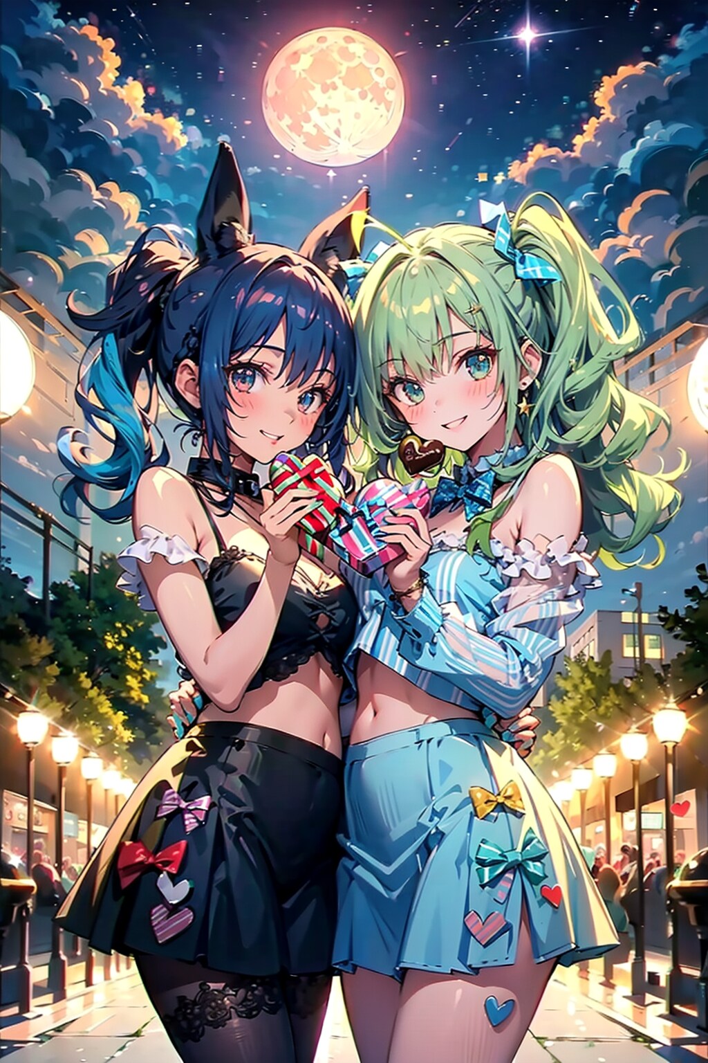 Wブルー　チョコミン兔