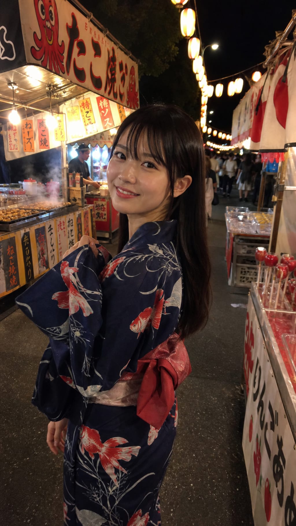 A Smile by the Goldfish Stall