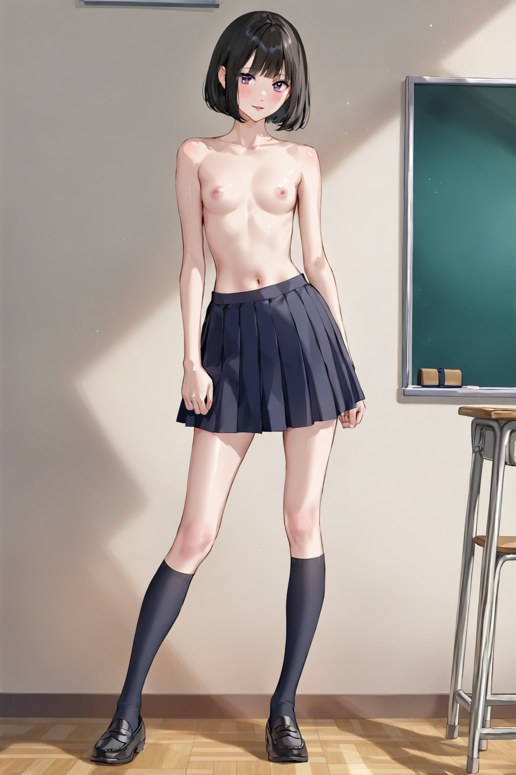 教室で