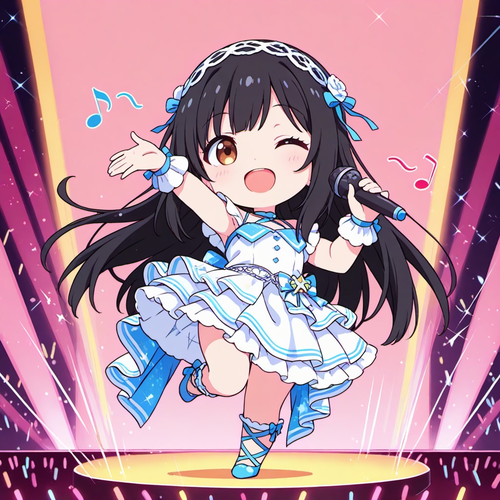 ベタにアイドル黒髪SD | の人気AIイラスト・グラビア